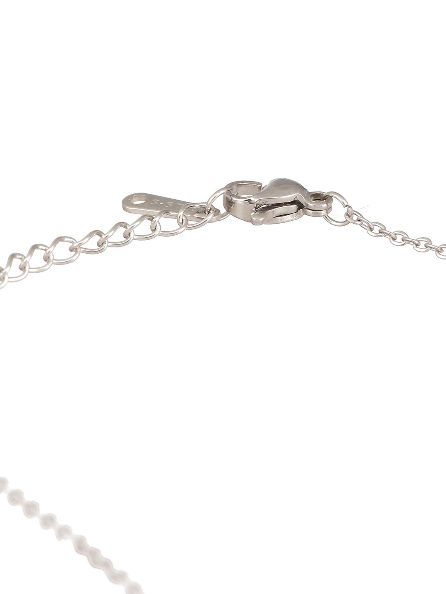 Aatmana Silver-Plated Holy Cross Shaped CZ-Studded Pendant with Chain