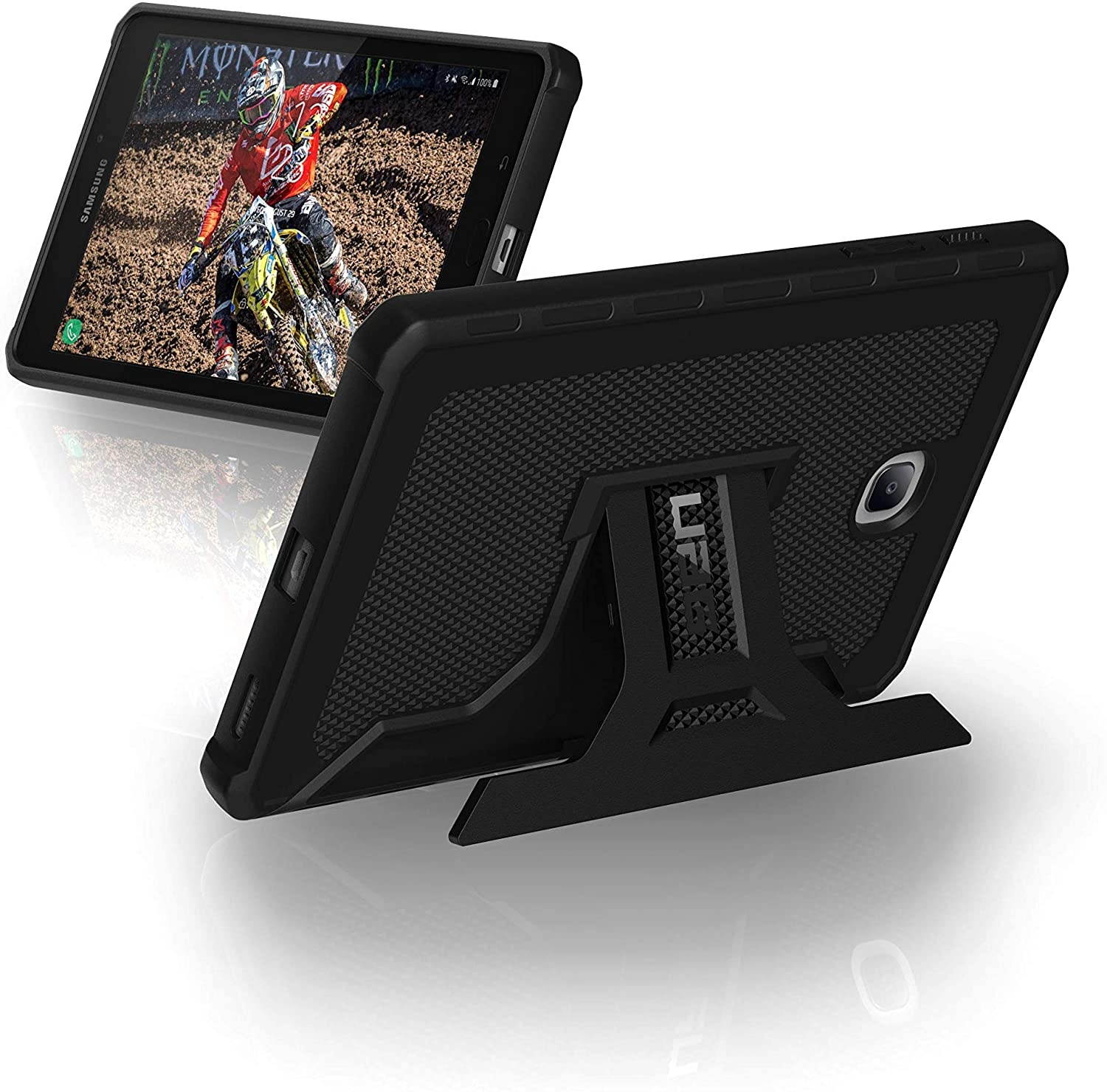 UAG Samsung Galaxy Tab A 8.0 2018 (SM-T387) with Kickstand Outback Feather-Light Rugged [Black] Military Drop Tested Case