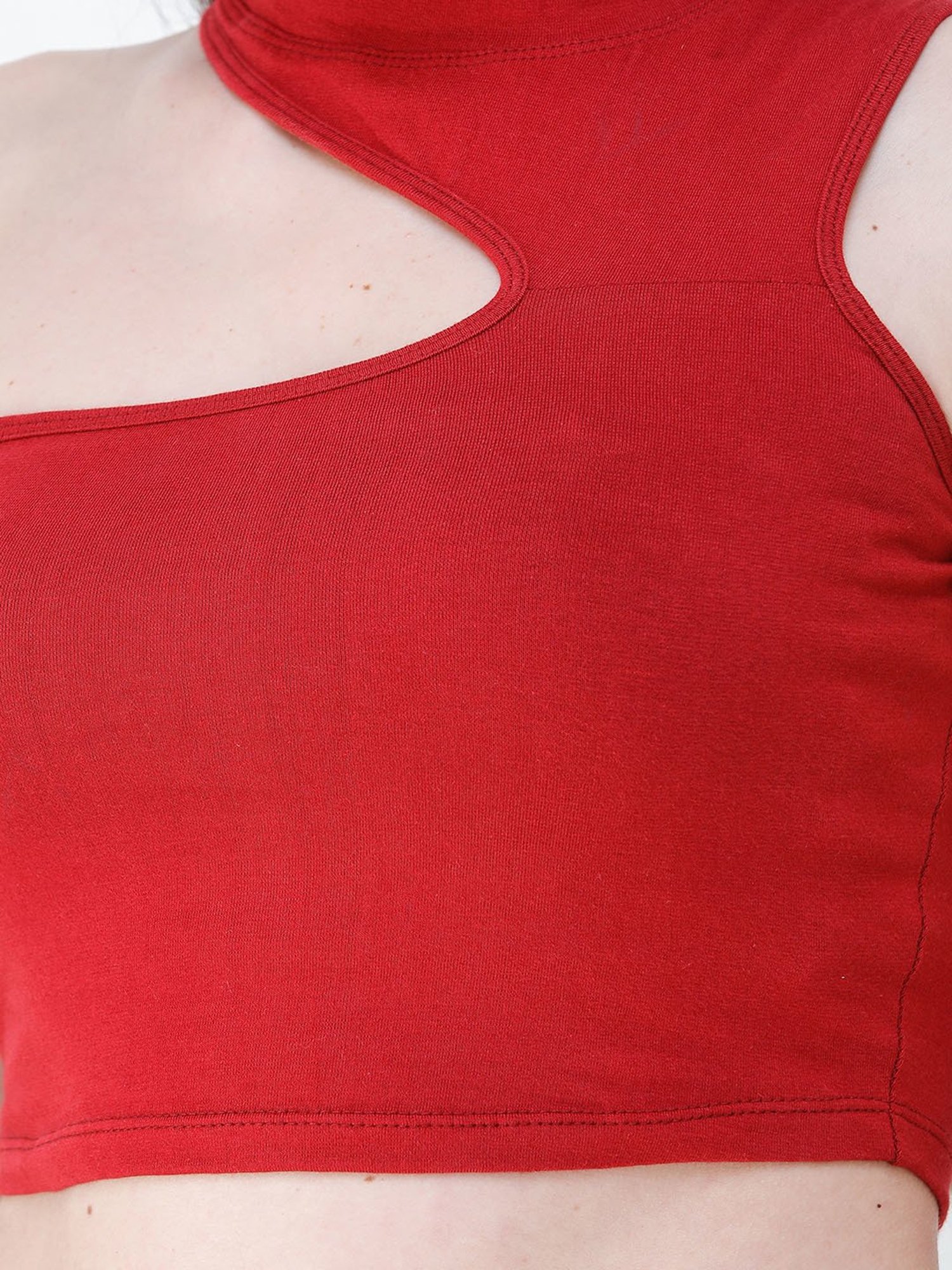 Cation Maroon Crop Top