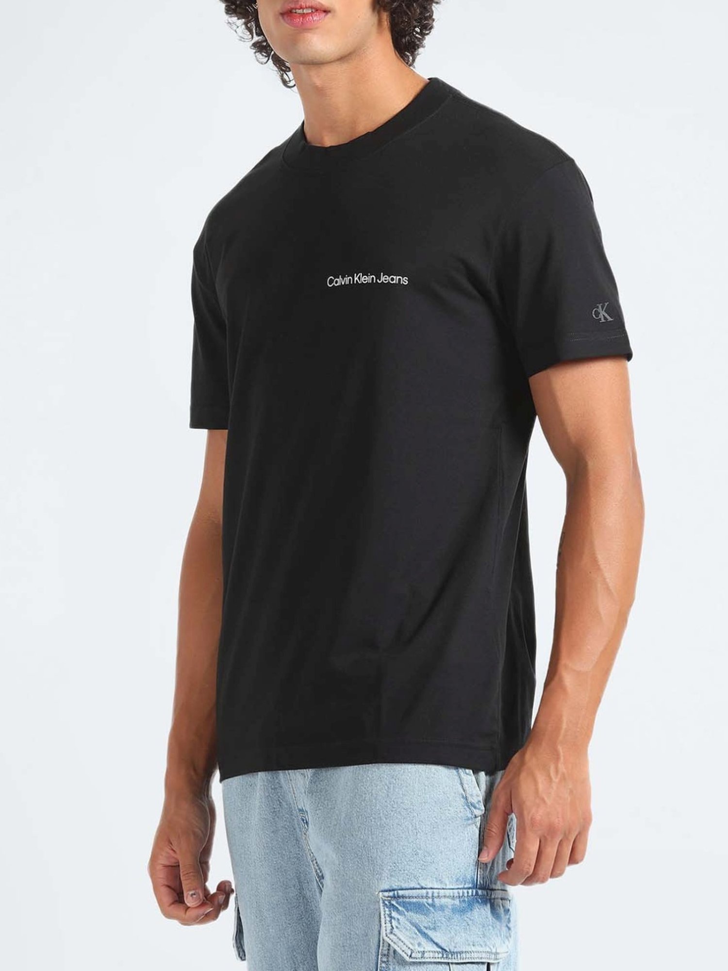 Calvin Klein Black Cotton Regular Fit T-Shirt
