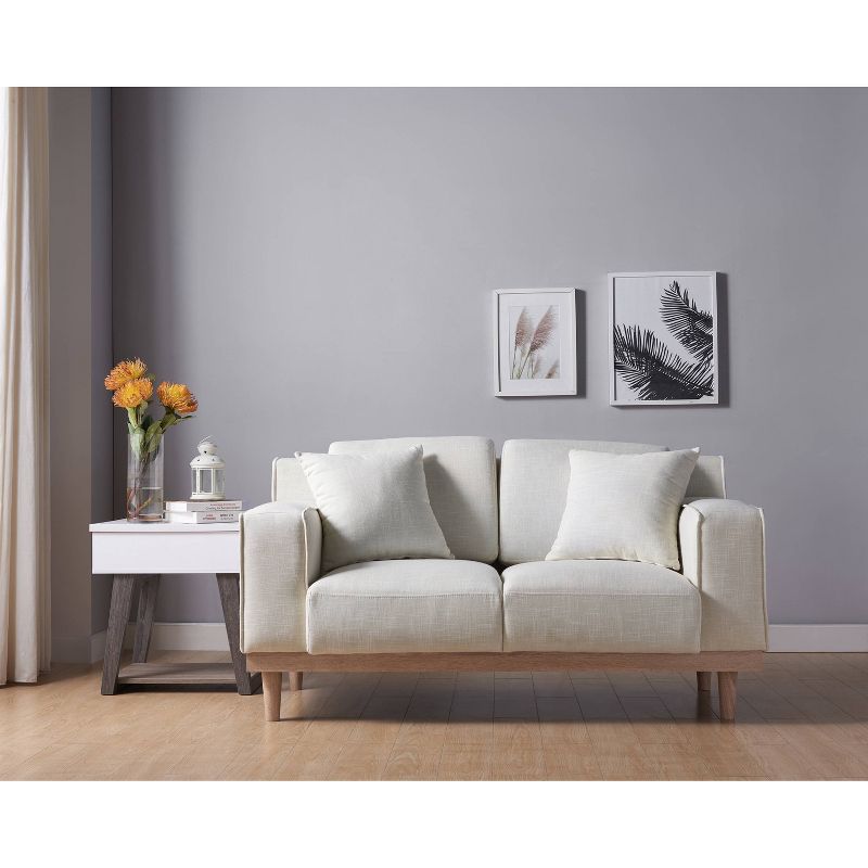 Lane Linen Loveseat with Shelf Cream - HOMES: Inside + Out