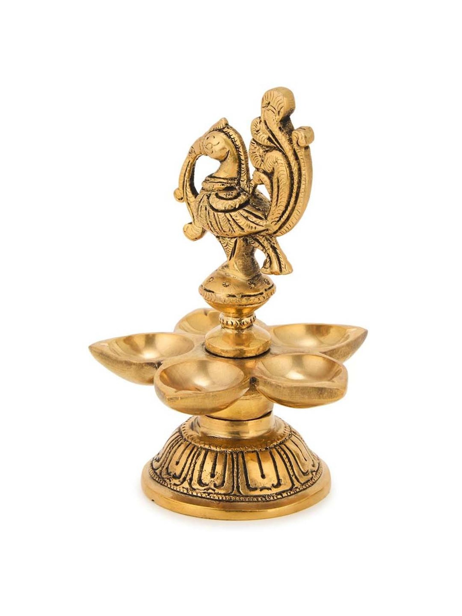 Fabindia Home Mehnoor Gold Brass Oil Lamp