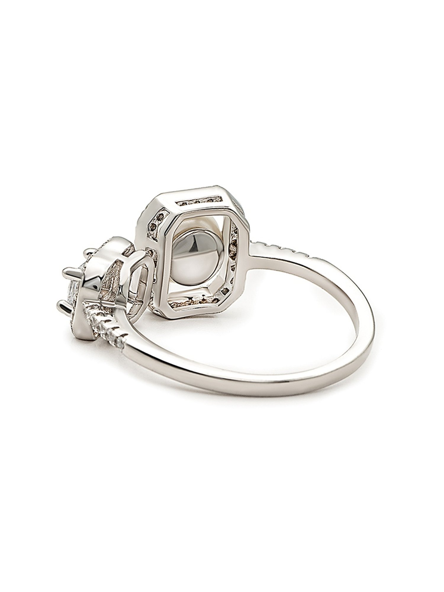 Silberry 92.5 Sterling Silver Precious Pearl Ring