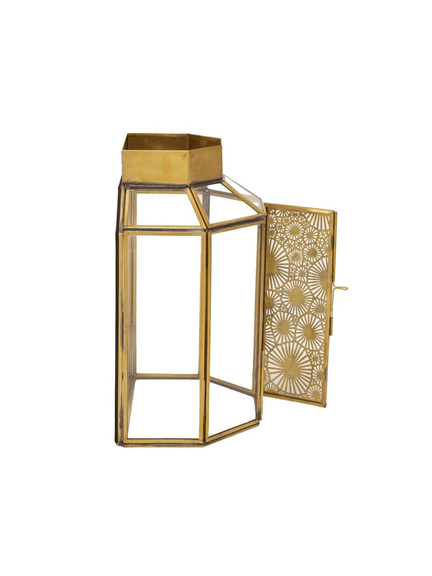 Home4U 'Preshti' Transparent & Brown Glass Wall Lantern - Set of 1