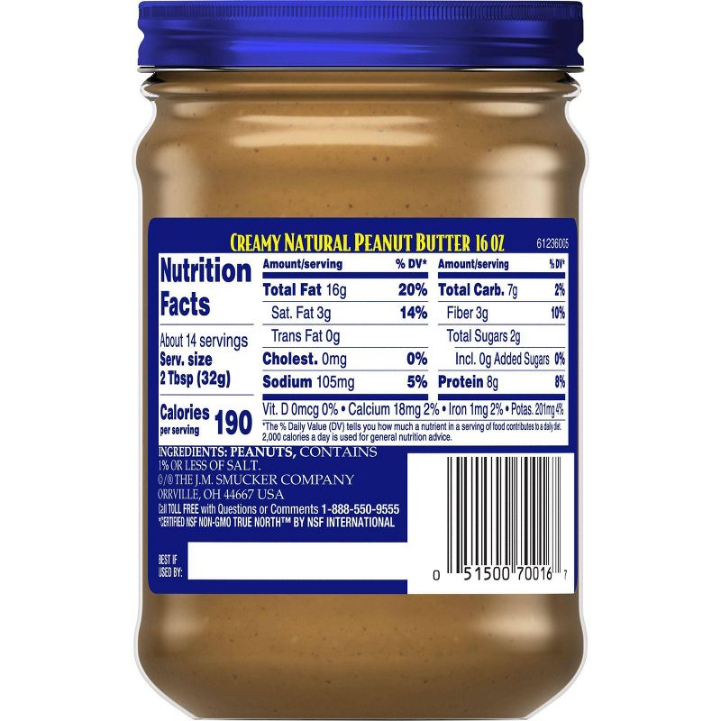 Adams 100% Natural Creamy Peanut Butter - 16oz