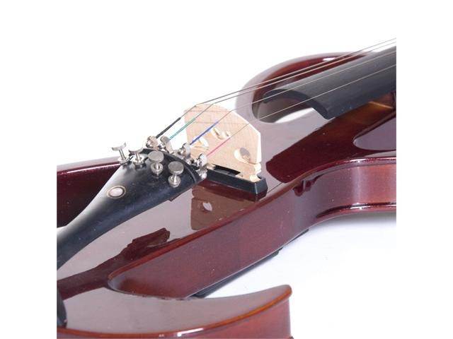 Cecilio 4/4CEVN-3NA 4/4 Full Size Electric Silent Solidwood Violin w/ Ebony Fittings in Style 3 - Metallic Mahogany