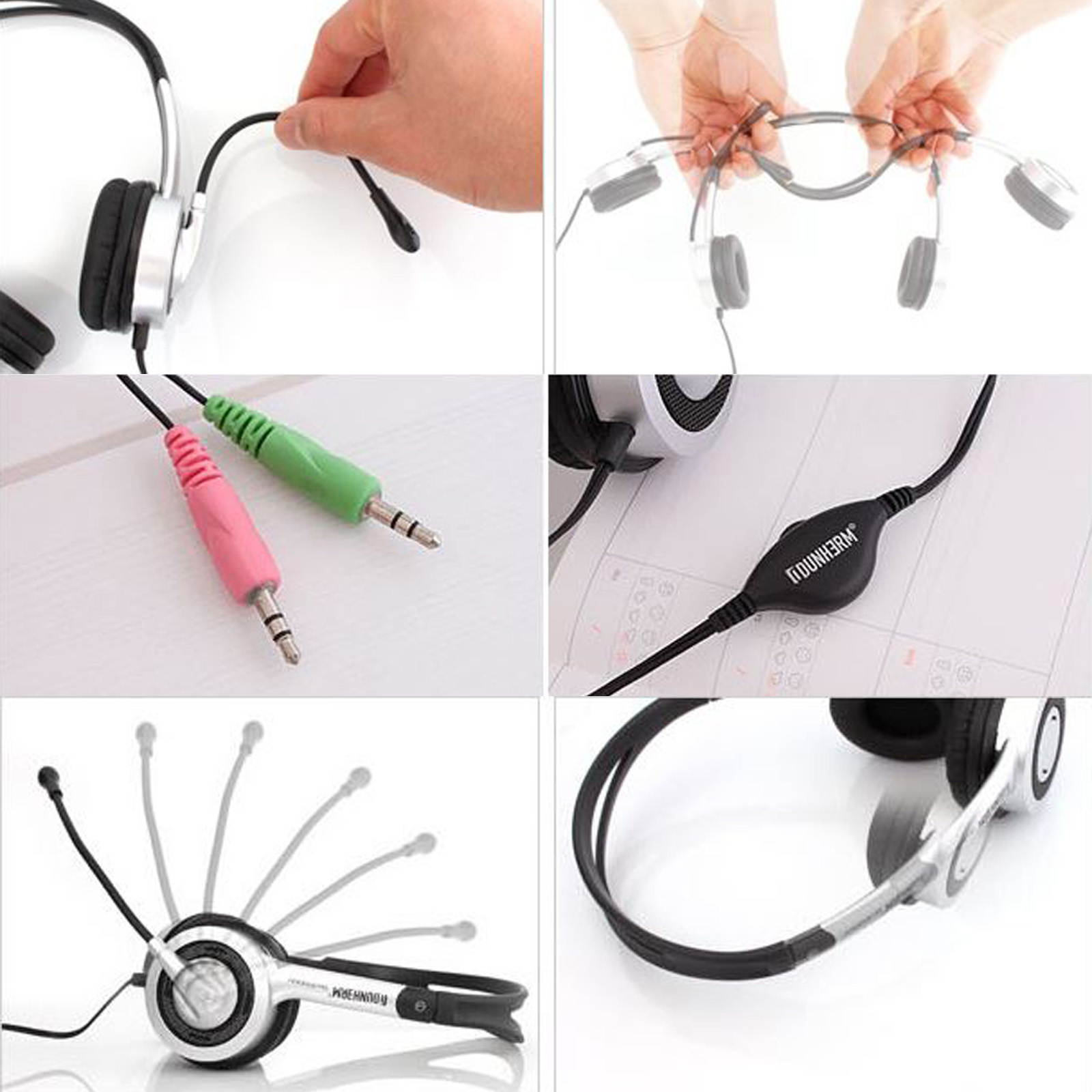 Durherm DR-H20 Computer PC Laptop Notebook Desktop On-Ear Stereo Headphone Headset with Noise Canceling Microphone Mic