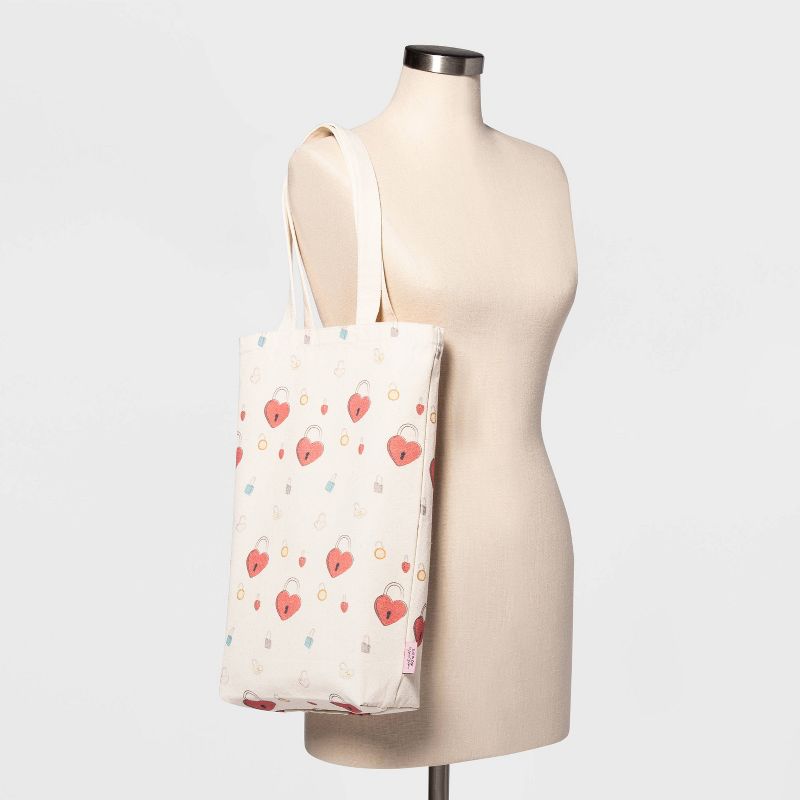 Women's Netflix To All The Boys 3 Locket Tote Bag - Ecru