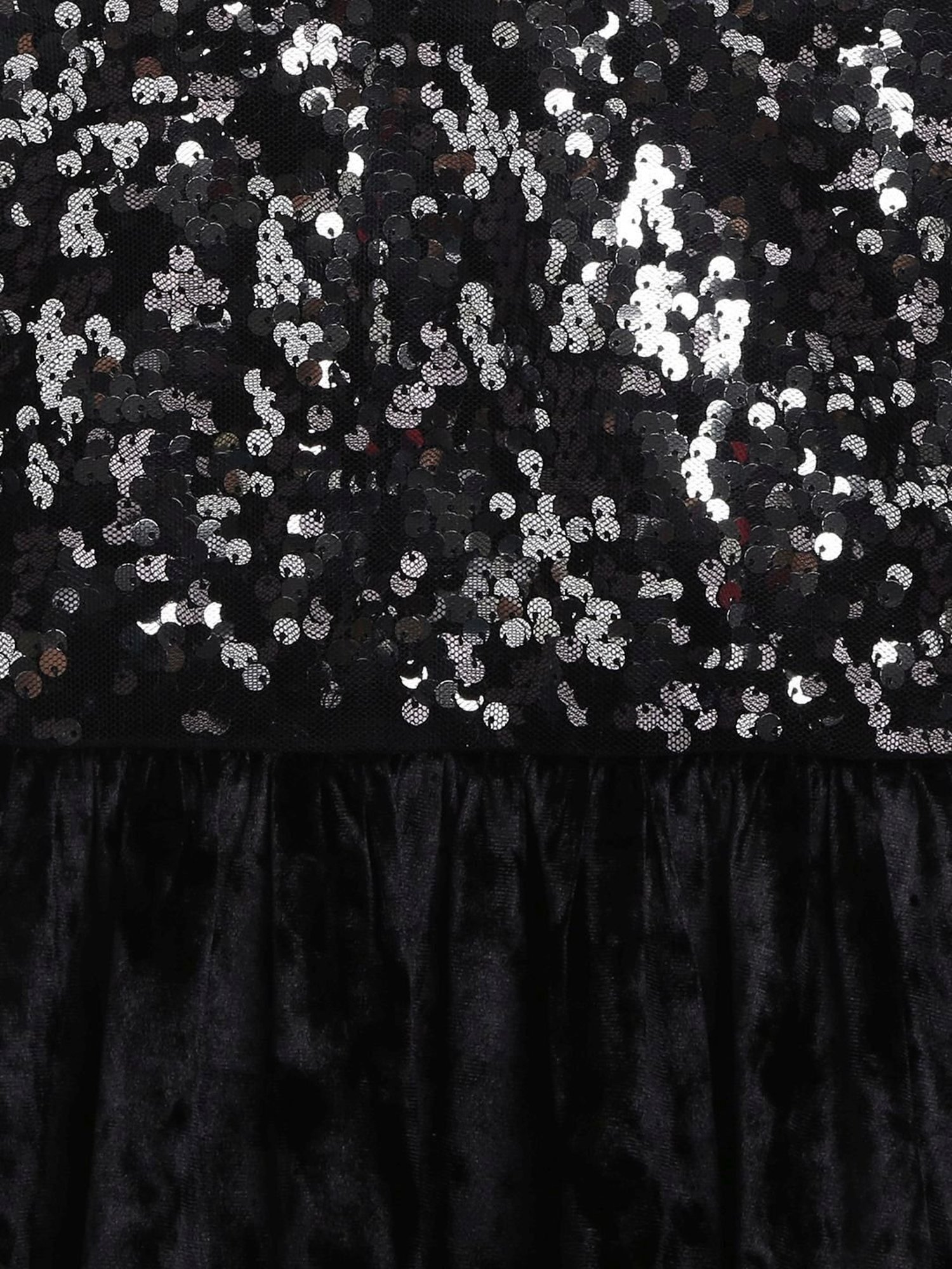 Chicco Kids Black Cotton Sequence Dress