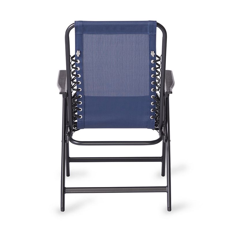 Caravan Canopy Infinity Suspension Steel Frame Folding Chair, Blue (2 Pack)