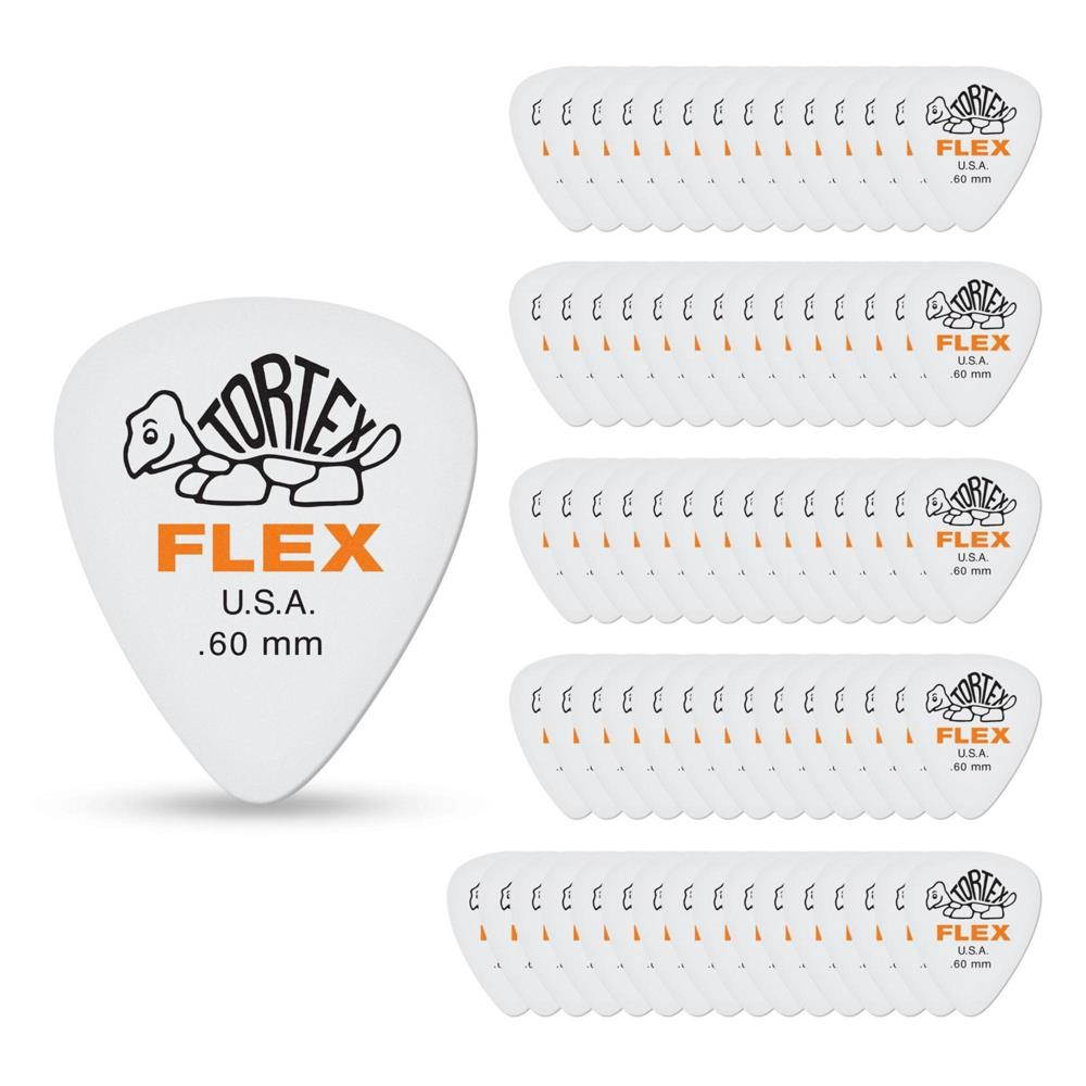 Dunlop 428 Tortex Flex Standard Guitar Picks, 72 Pack, .60mm