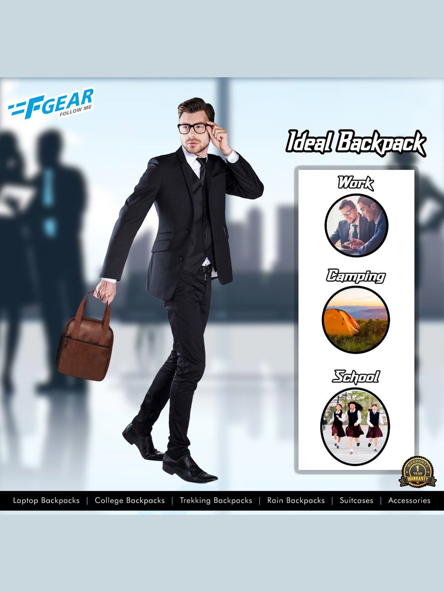 F Gear Nosh Brown Medium Lunch Bag