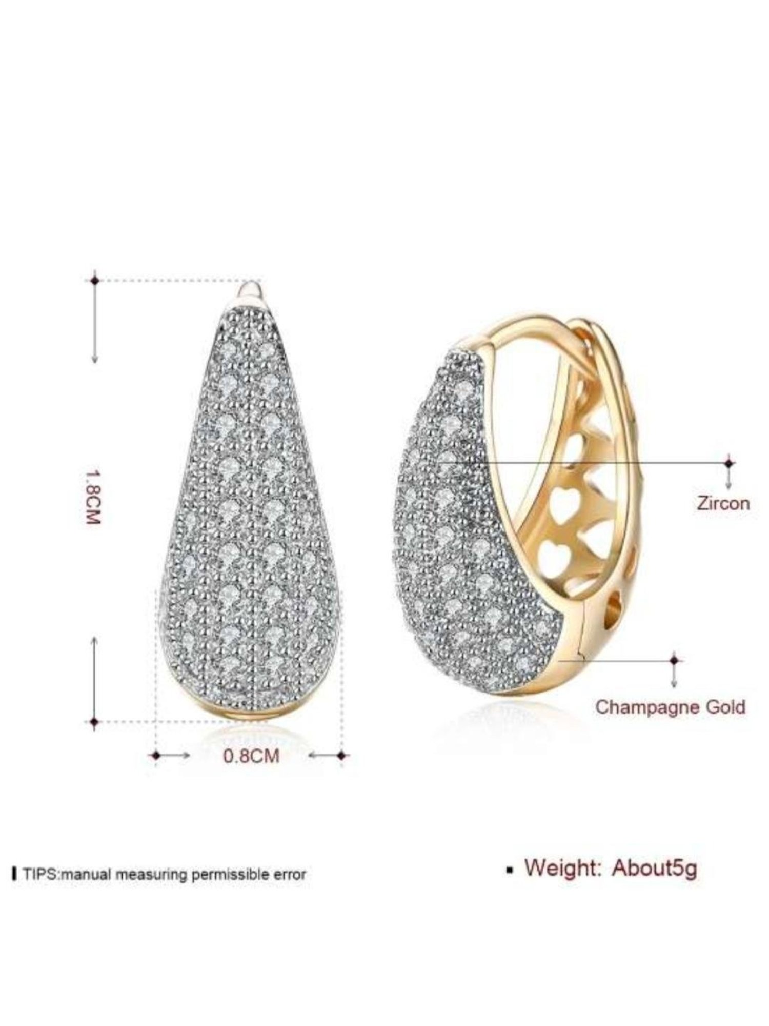 YouBella Crystal Gold-Plated White Stylish Hoop Earrings for Women