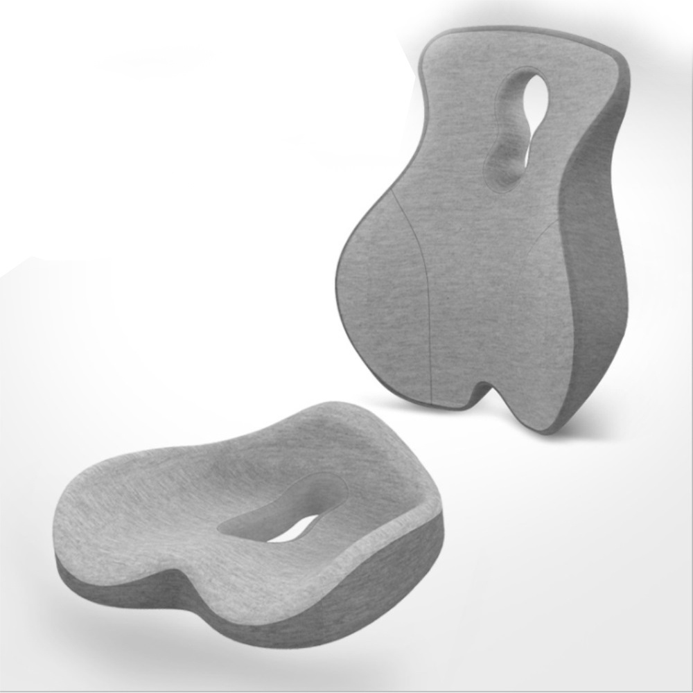 Memory Foam Lumbar Support Back Cushion Seat Waist Pillow for Lower Back Pain Relief Pillow for Computer Office Chair Car Seat Recliner Navy