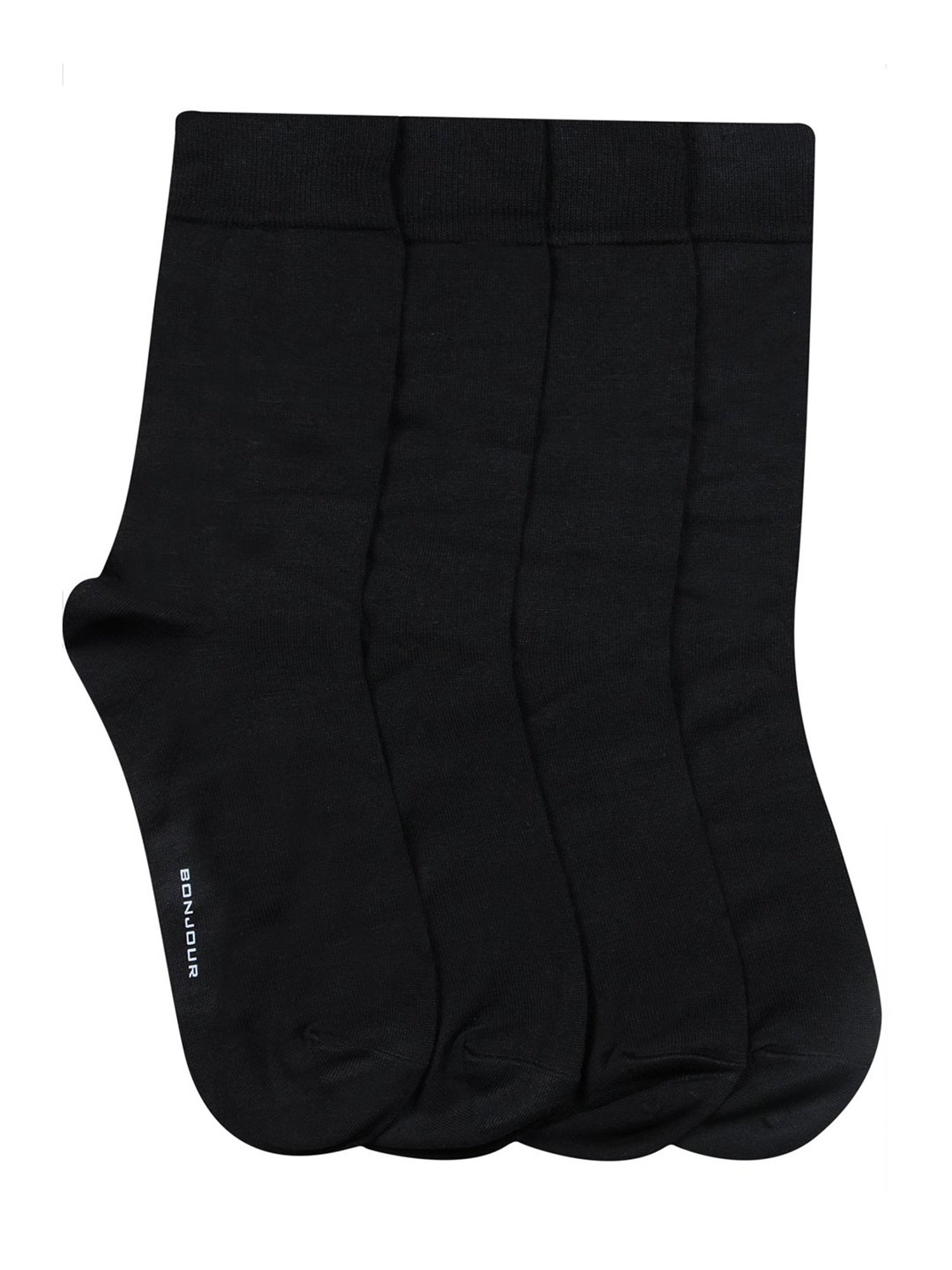 Bonjour Black Socks - Pack of 4