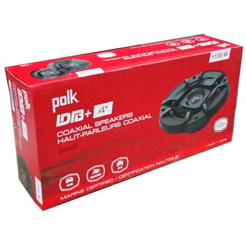 Polk DB402 4-Inch 135W 2-Way w/ Rockford Fosgate 6x9-Inch 130W 2-Way Speakers