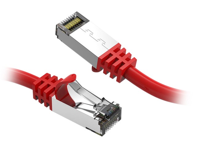 Nippon Labs 60CAT8-3-26RD Cat8 Ethernet Cable 3 feet Slim Series - Red | 2GHz, 40G, S/FTP - Shielded 40Gbps 2000Mhz SFTP Patch Cord, Cat8 RJ45 Cable - in Wall, Outdoor for Router, Modem, etc.
