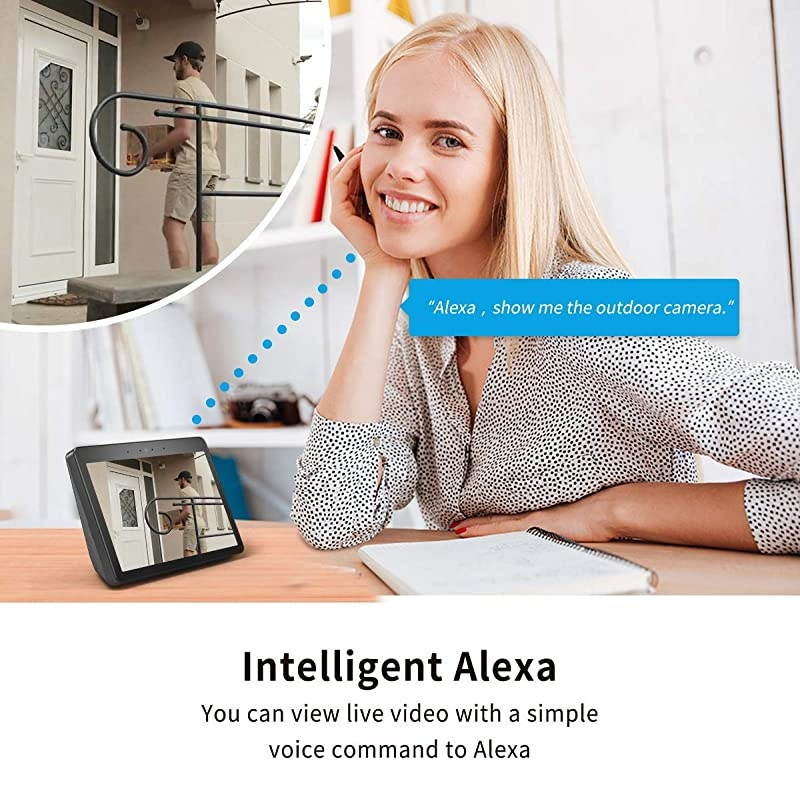 G2 1080P 25FPS WiFi Security Camera Alexa Compatible AI Human amp Motion Detection Free Cloud Service Included 65ft Night Vision with 30 IR LEDs IP66 Weatherproof for Indoor or OutdoorWhite