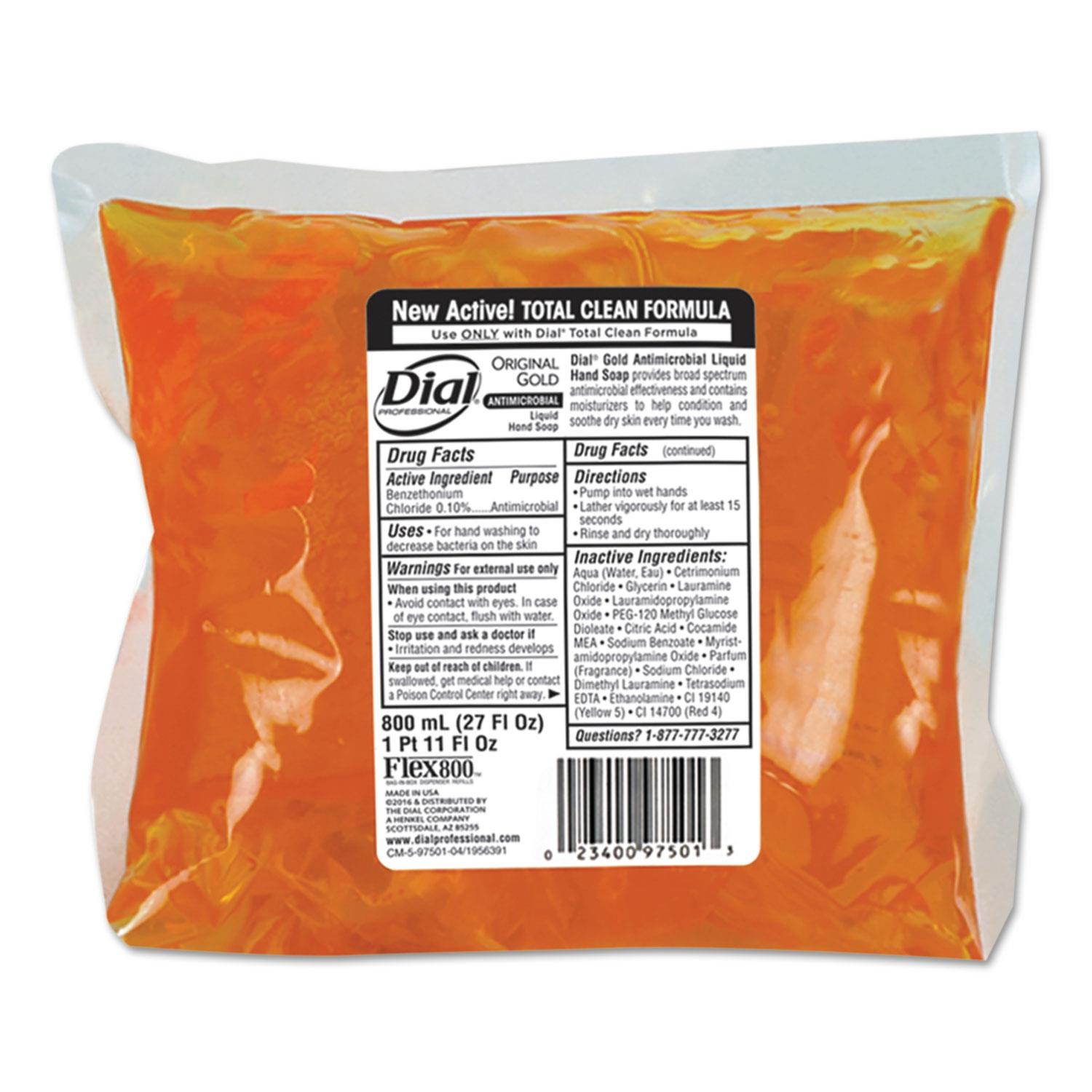 DIAL PROFESSIONAL 97501 Liquid Gold Soap Refill, Fragranced Liquid, Dispenser, 800mL Bag