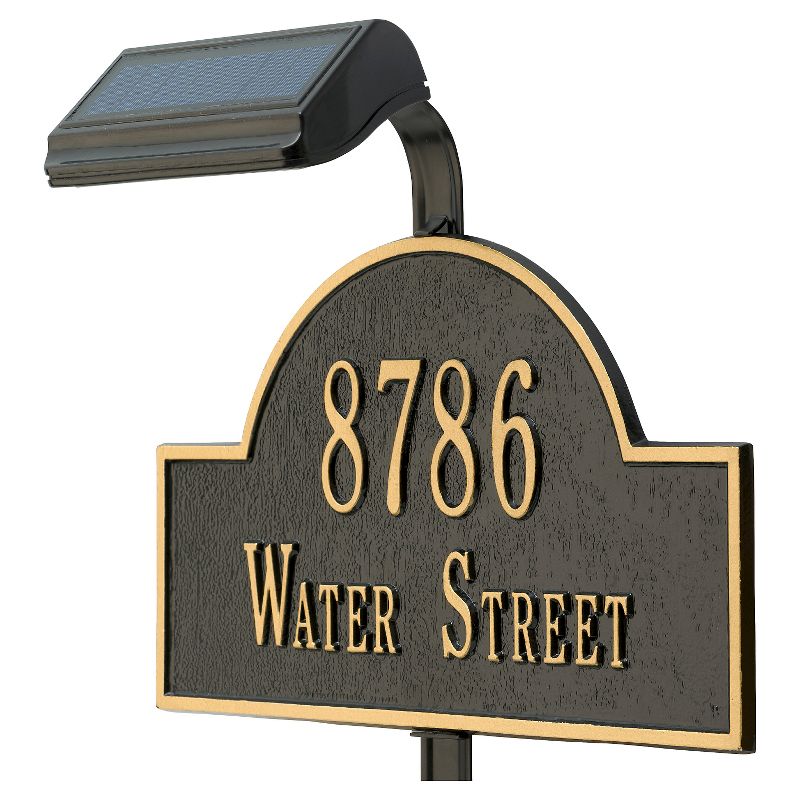 6.75" Aluminum Solar Lamp With Extender Lawn Standard & Estate Lawn - Black - Whitehall Products