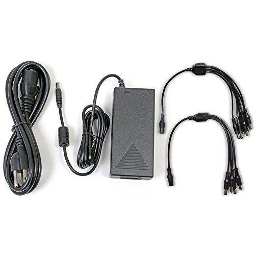 Q-See 12V 5AMP Camera Power Adapter with 4-way and 8-way Power Splitters QSS1250A