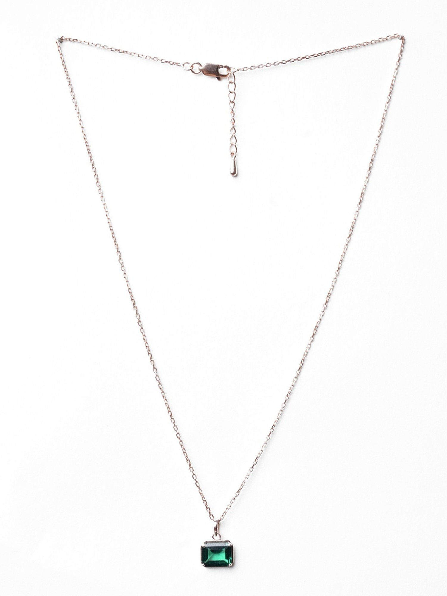Clara 925 Silver Rose Gold-Plated Swiss Zirconia Celia Pendant with Chain Necklace