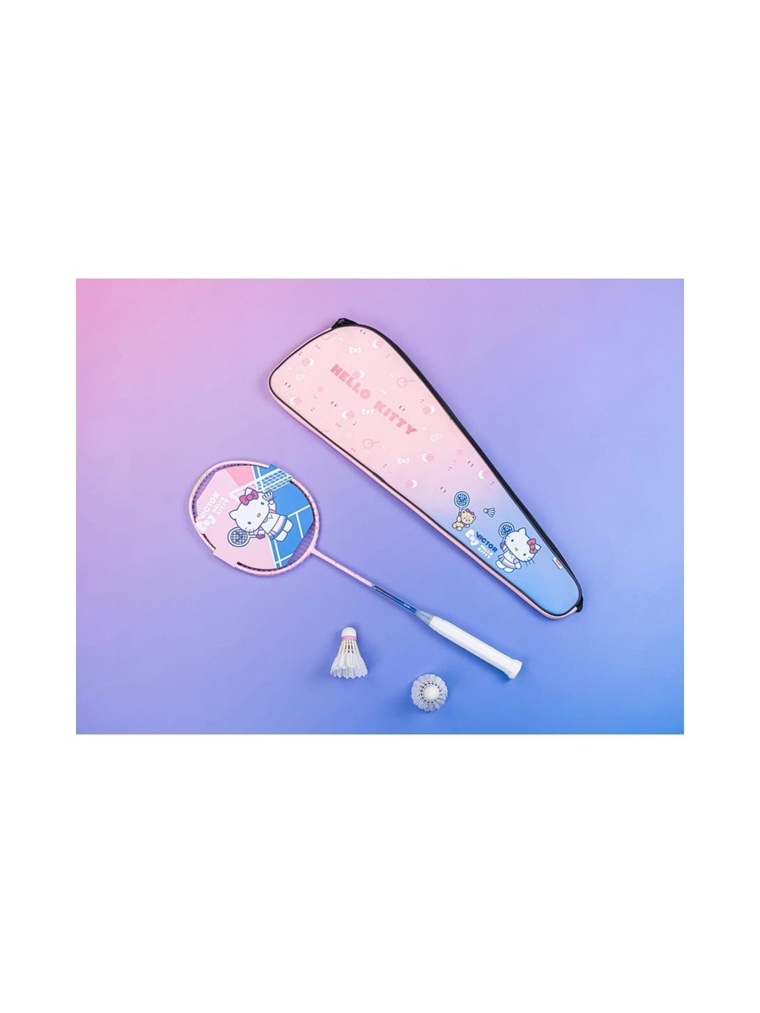 VICTOR HELLO KITTY Thruster Badminton Racket (Pink) Size - 4U