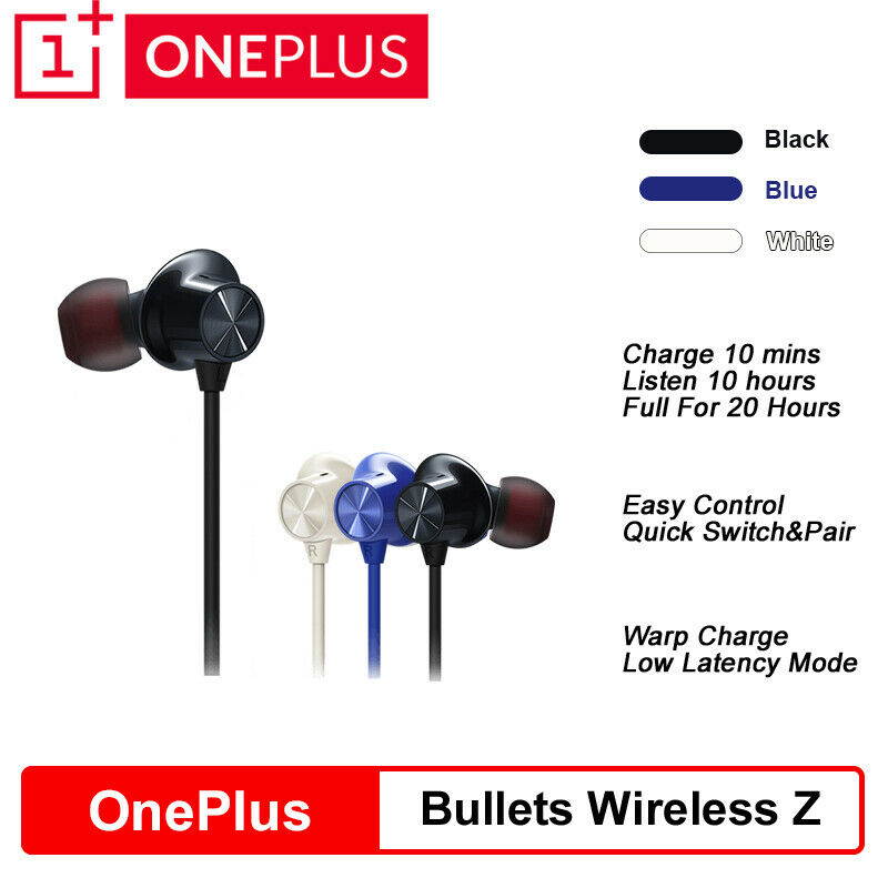 Original OnePlus Bullets Wireless Z Bluetooth 5.0 Earphones 110ms Quick Pair AAC Dynamic Magnetic Control For Smart Cell Phone (Charge for 10 minutes, enjoy for 10 hours)
