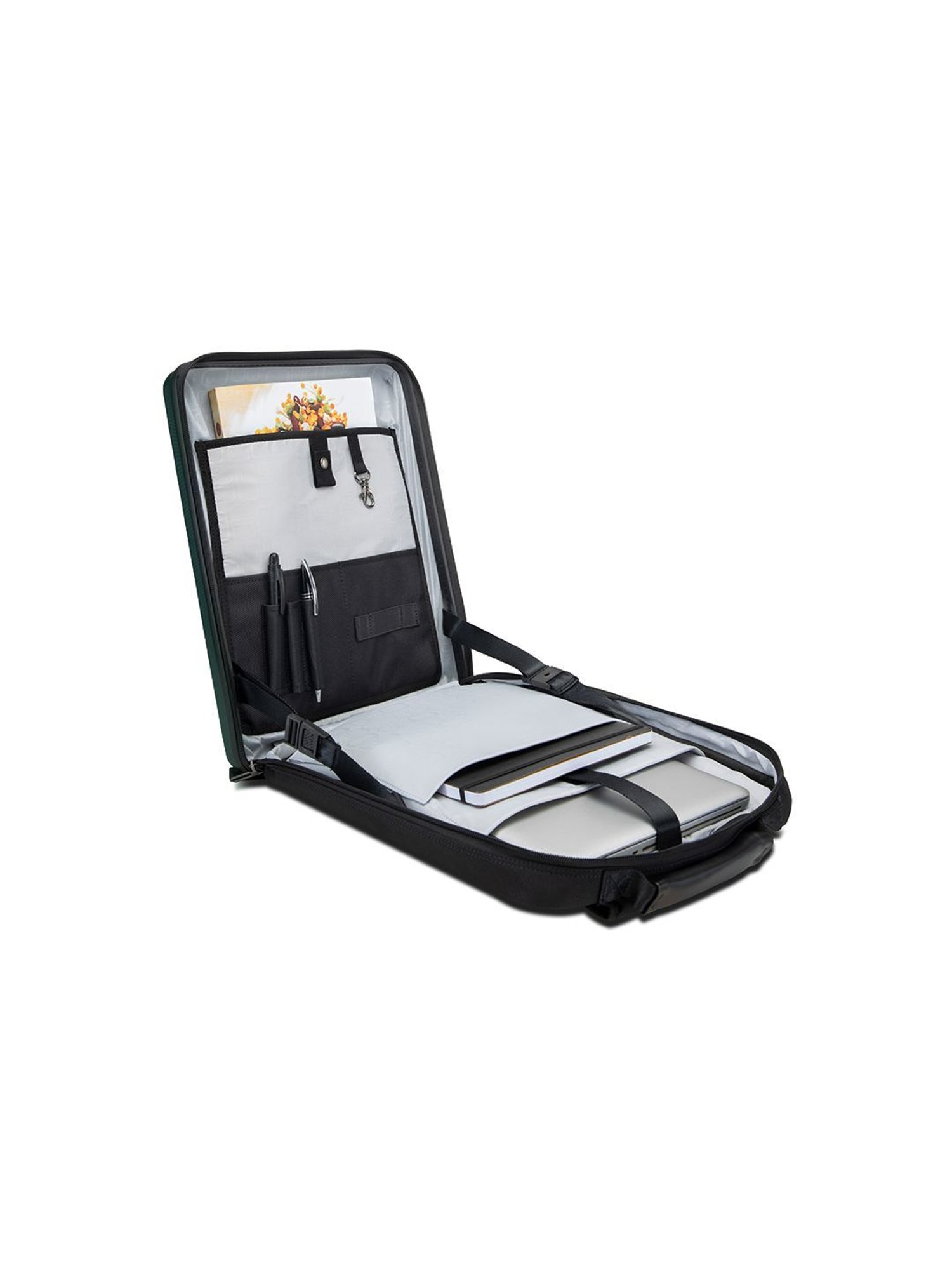 Assembly Green Small Cabin Trolley (20 inch) with Hard Shell Laptop Backpack