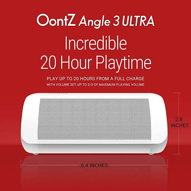 OontZ Angle 3 Ultra Portable Bluetooth Speaker 14 Watts Bigger Bass HiQuality Sound 100 Ft Wireless Range Play Two Speakers Together IPX6 Bluetooth Speakers by  White