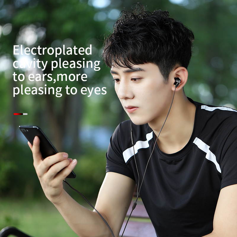 Baseus H10 Double dynamic 3.5MM Wired Earphone stereo bass sound earphones with mic for xiaomi fone de ouvido auriculares MP3