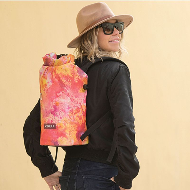 IceMule 1007-DT Jaunt Small Collapsible Portable Soft Sided Roll Top 9 Liter 6 Can Lightweight Insulated Waterproof Leak Proof Backpack Cooler Bag