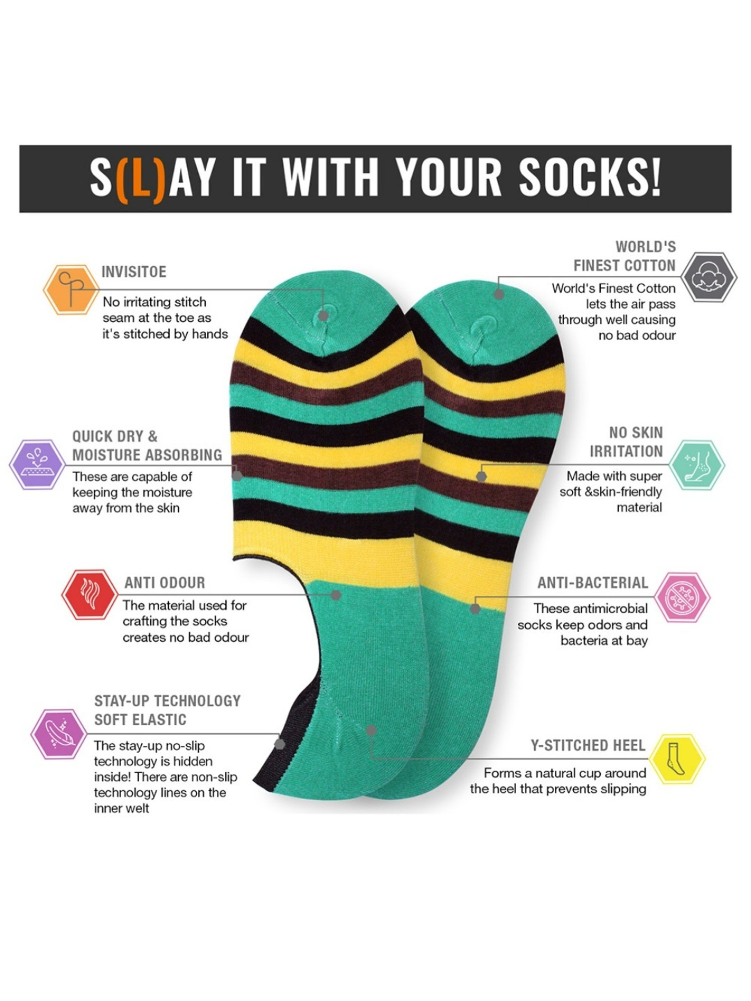 Man Arden Multicolor Striped Socks