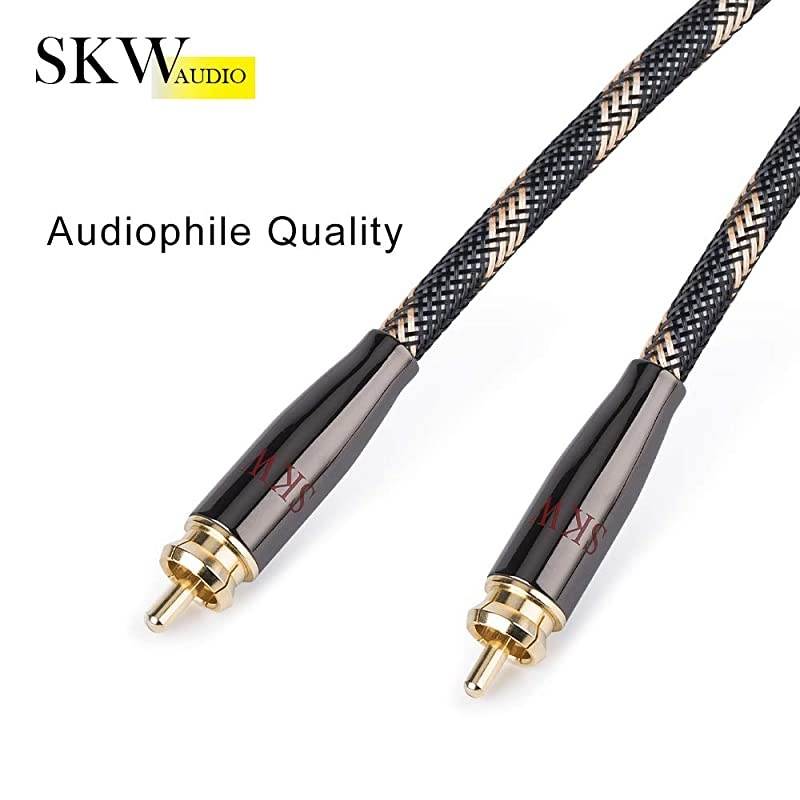 Subwoofer Cable RAC to RCA Multiple Shield with Single Crystal Copper for HiFi Systems65ft2MBlack