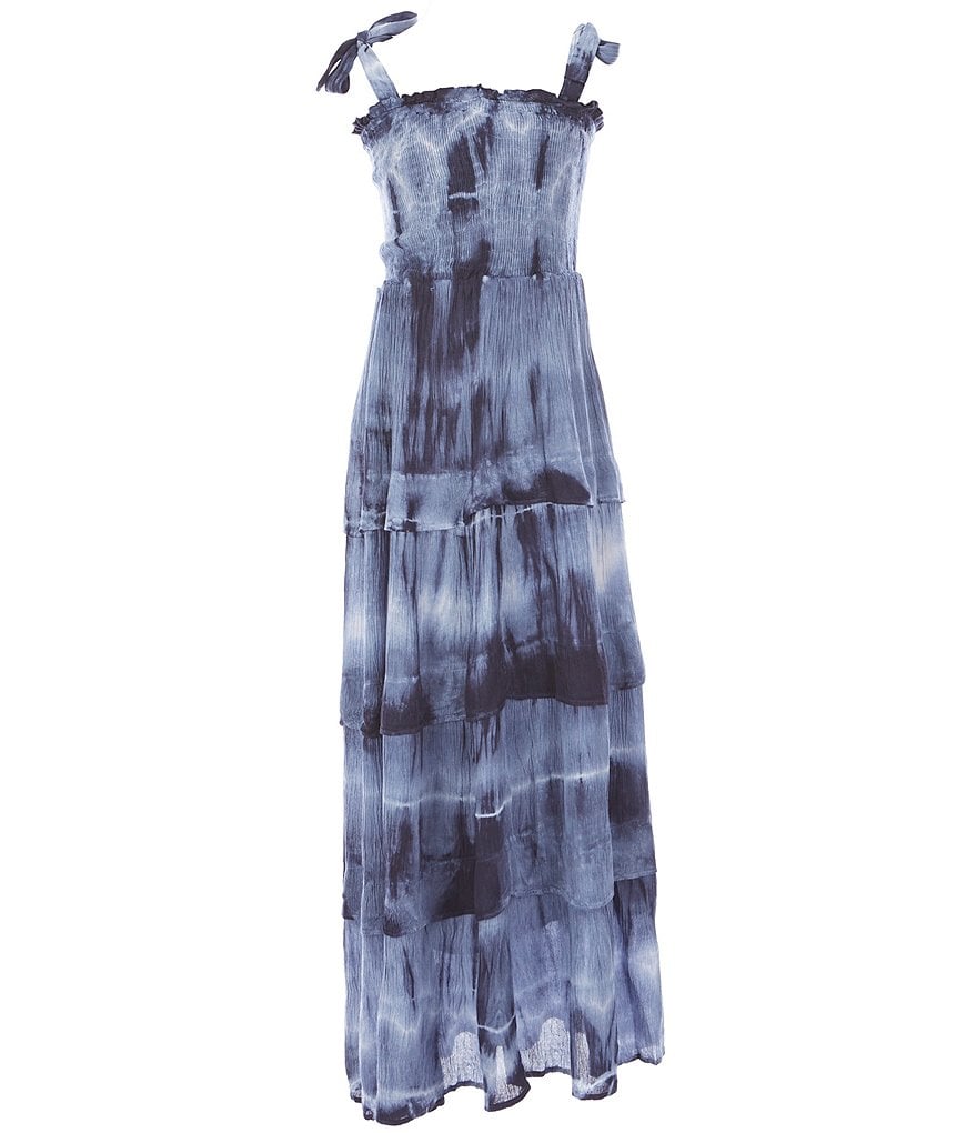 Angie Big Girls 7-16 Sleeveless Tie-Dye Long Dress