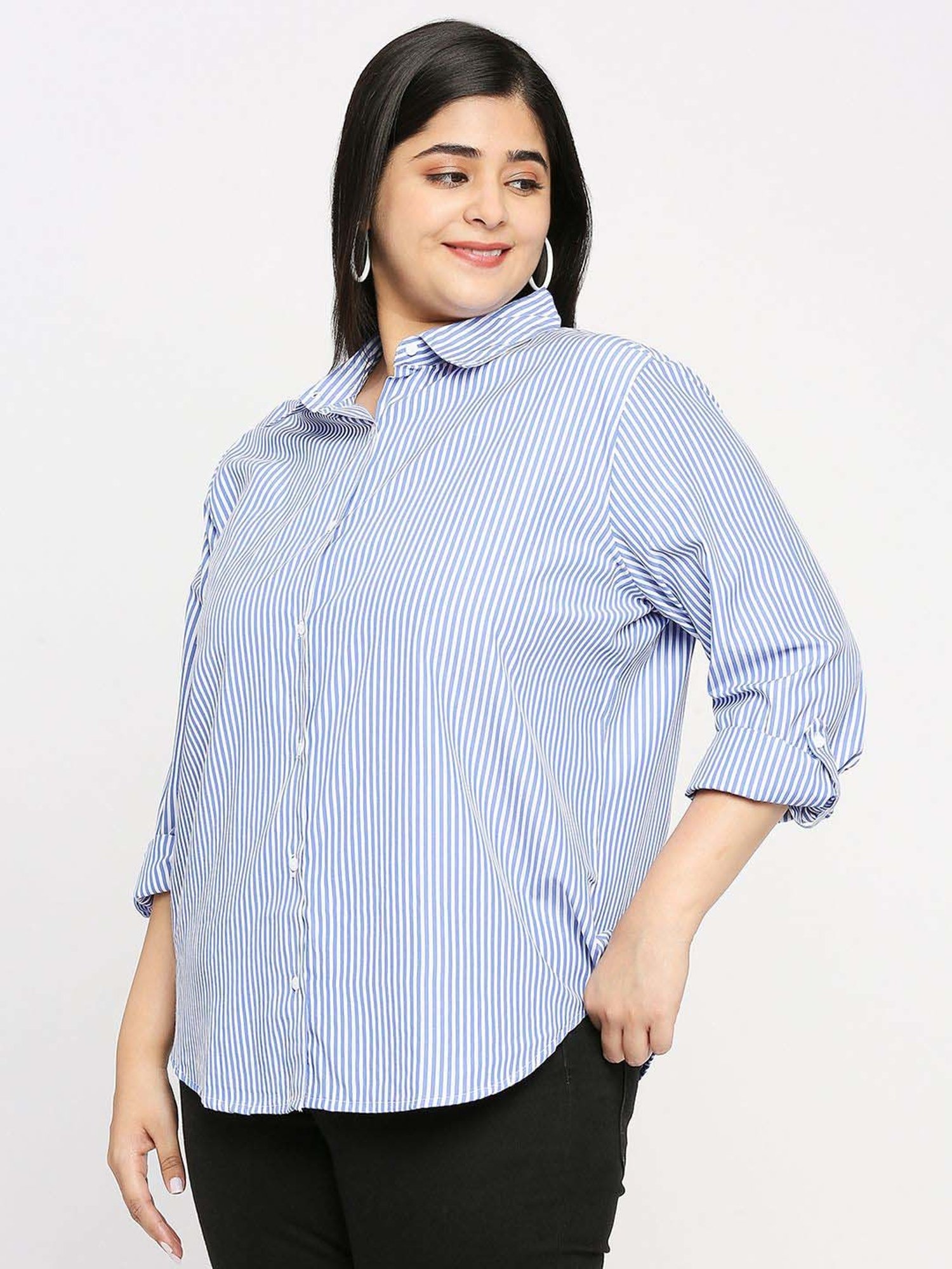 Style Quotient Blue Striped Shirt