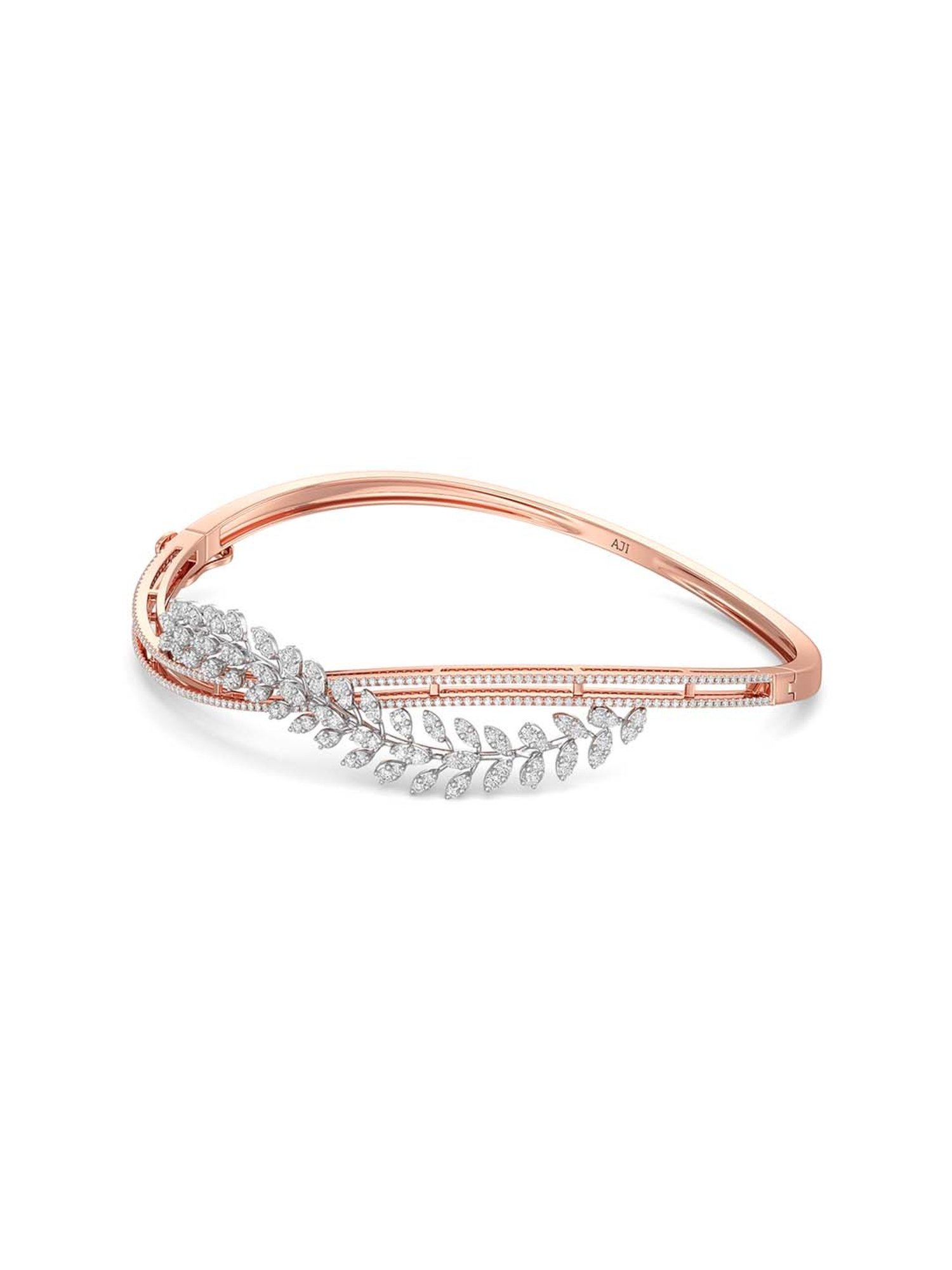 Joyalukkas 18k Rose Gold & Diamond Leaf Design Bracelet for Women