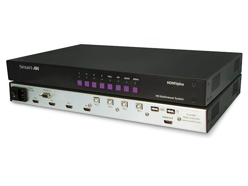 Smartavi SM-HDMV-PLUS 4-Port HDMI/USB Multiviewer KVM switch PiP/Quad/Full modes