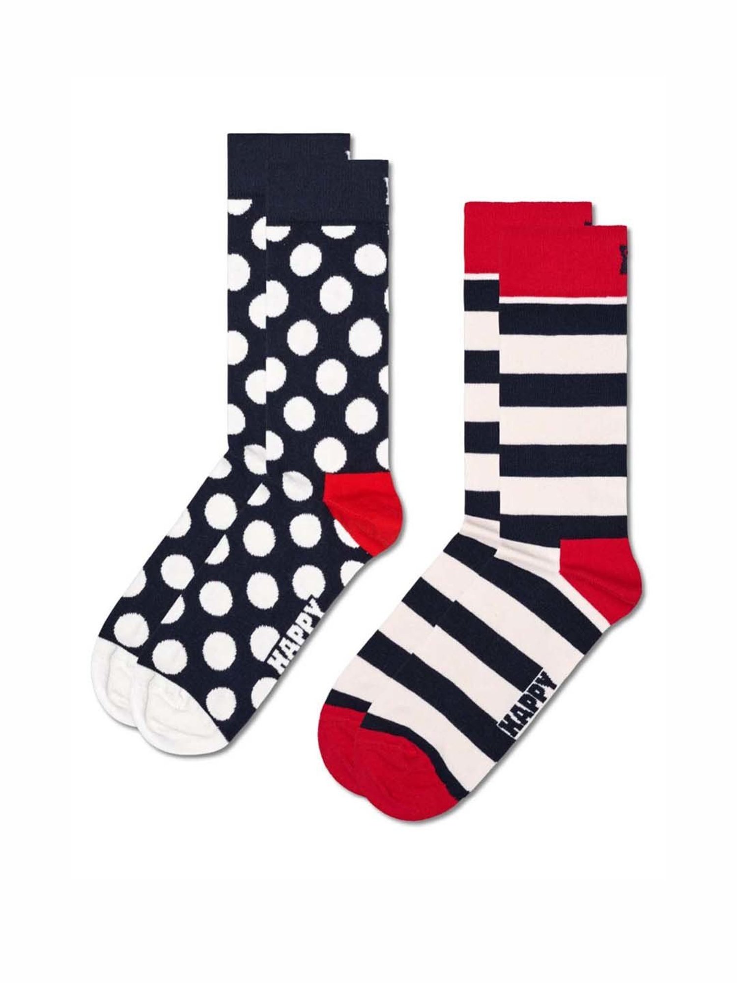 Happy Socks Classic Big Dot Multicolor Cotton Printed Socks (36-40) - Pack of 2