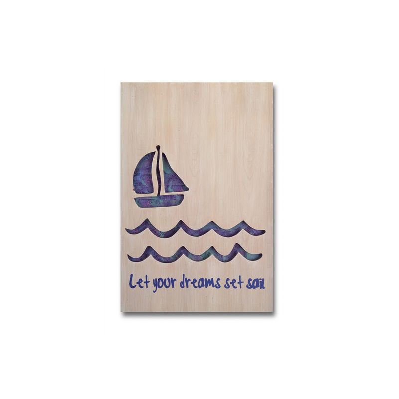 Melrose 23.25" Blue and Beige "Let Your Dreams Get Sail" Wall Plaque