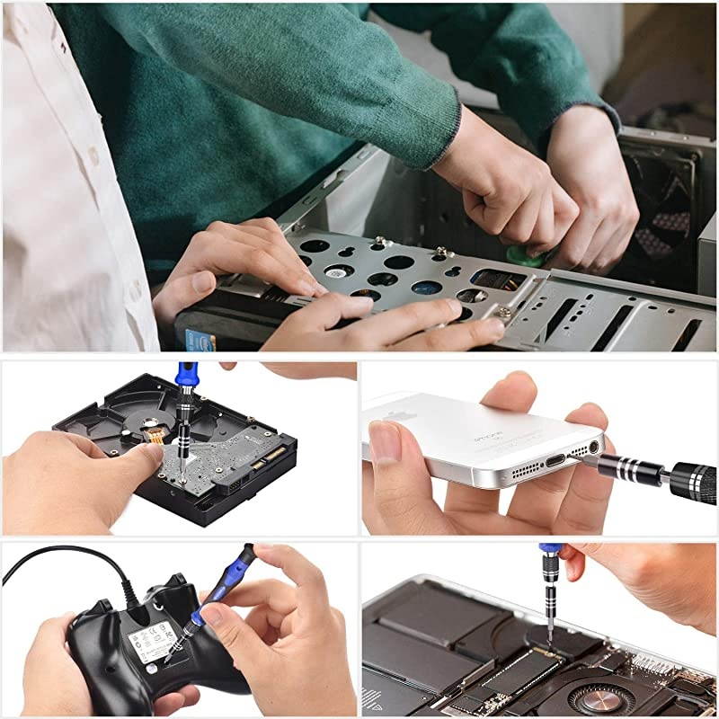 IN 1 Professional Computer Repair Tool Kit Precision Laptop Screwdriver Set with 56 Bit AntiStatic Wrist and 24 Repair Tools Suitable for Macbook PC Tablet PS4 Xbox Controller Repair