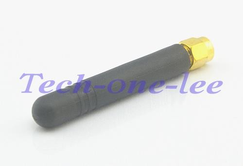 100 piece/lot 433MHZ rubber 2-3dbi gains Antenna with SMA male plug straight connector DHL
