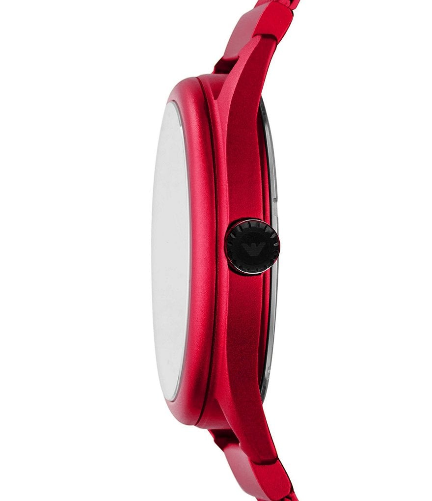 Emporio Armani Men's Three-Hand Date Matte Red Aluminum Watch