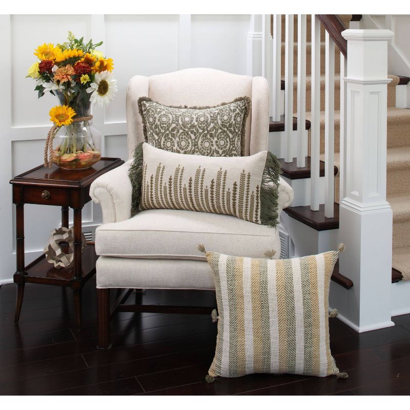 18.5"x18.5" Tara Throw Pillow Grass - Pillow Perfect