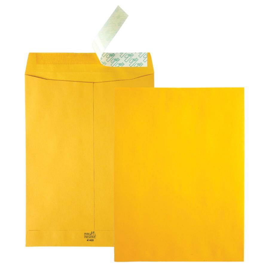Quality Park&reg; Redi-Strip&trade; Catalog Envelopes, High Bulk, 9" x 12", Brown Kraft, Box Of 250