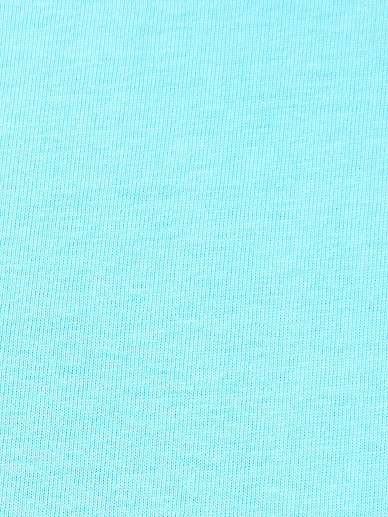 YU by Pantaloons Turquoise Cotton Graphic Print Top