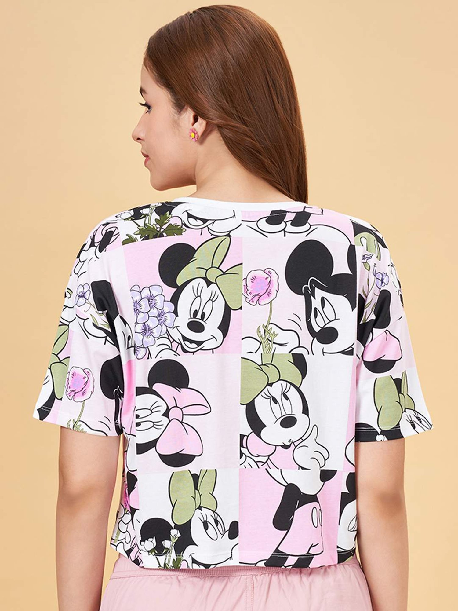 Honey by Pantaloons White Cotton Printed Crop T-Shirt