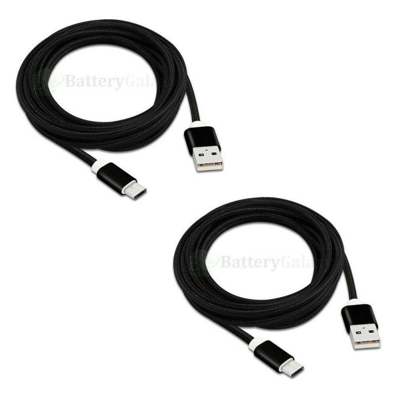 1-100 Lot Micro USB 10' Braided USB A to B Sync Data Cable Cord U2A1-MCB-01BLK