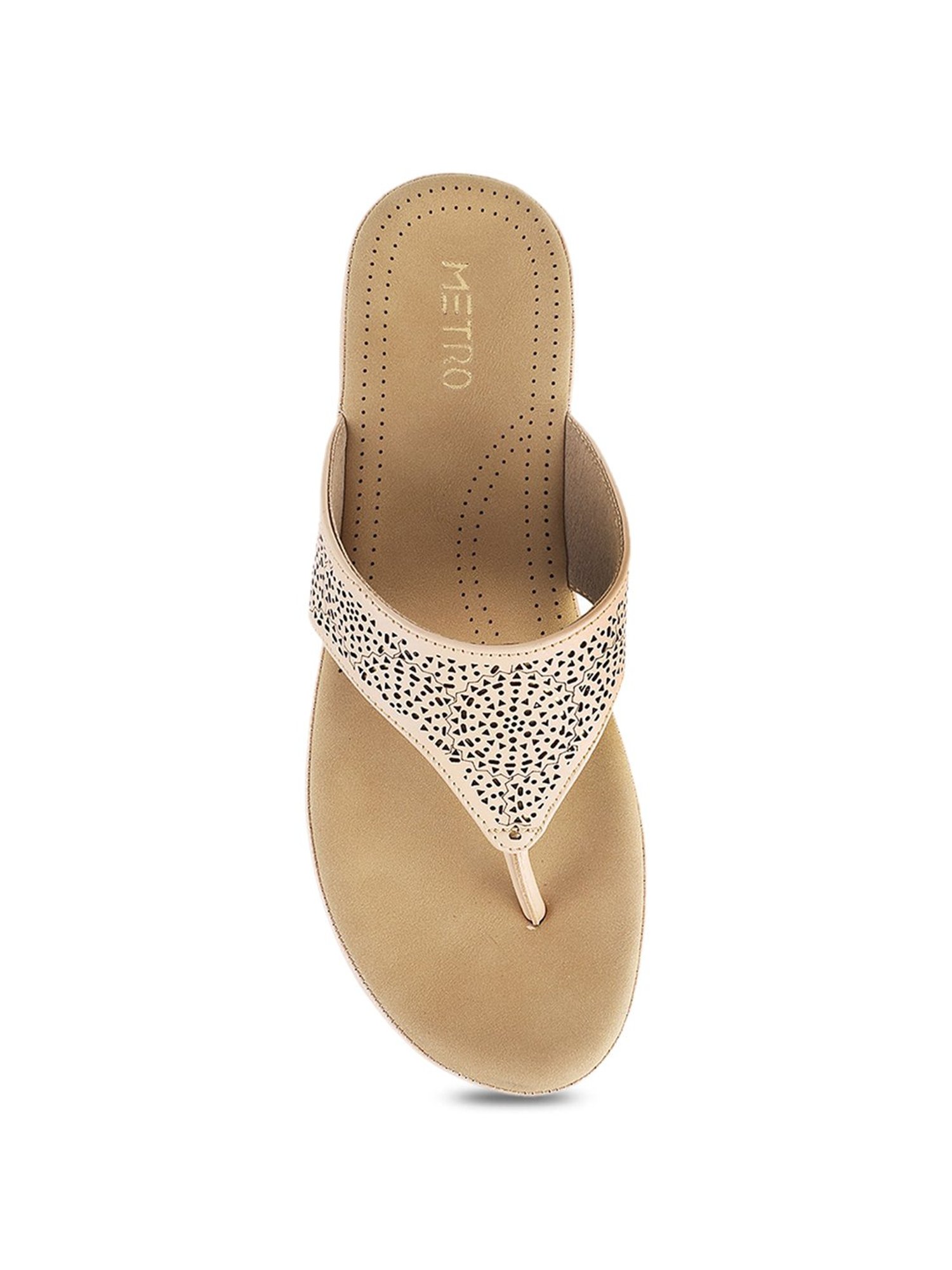 Metro Women's Beige Thong Wedges