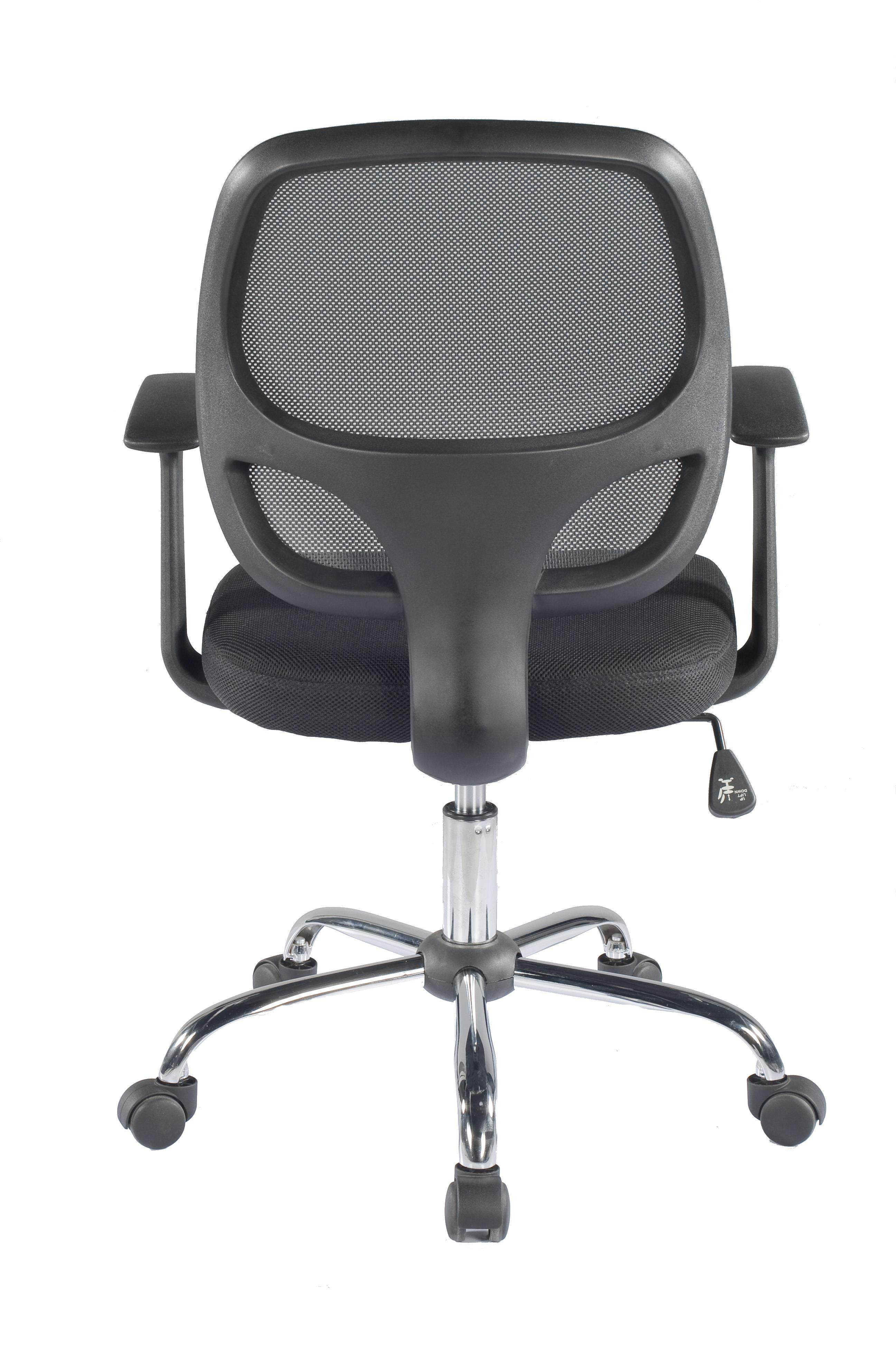 BTEXPERT&reg; Black Mesh Mid back Tilt Swivel Office Desk Task Chair Chrome base and arms